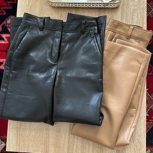 Aritzia Babaton Leather Ankle Pants 00 (2 pack)
